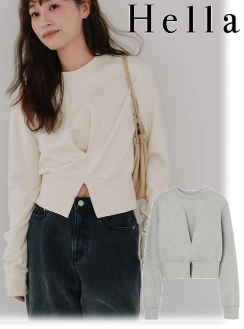 hella (إ)<br>front tuck cropped sweat  25ߡh253-16ۥåȡѡ 