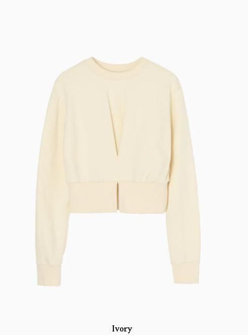 hella (ヘラ)front tuck cropped sweat 25秋冬【h253-16】スウェット