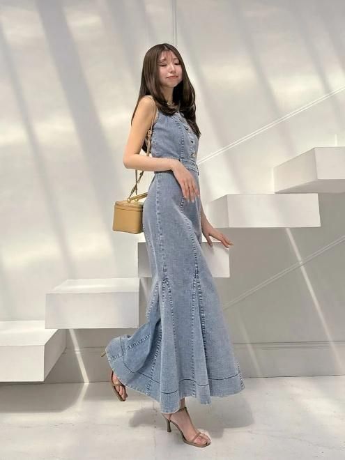 驚きの値段 snidel （スナイデル）デニムマーメイドワンピ 25春夏.予約 ワンピース