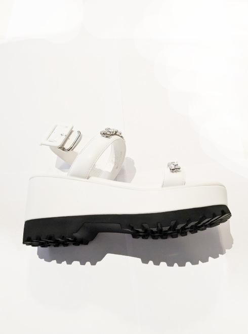 ビジュー付きボリュームサンダル(サンダル・ミュール)｜SHOES