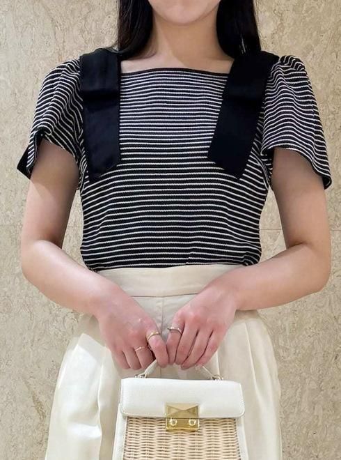 CELFORD (セルフォード)ショルダーリボンカットトップス 25春夏