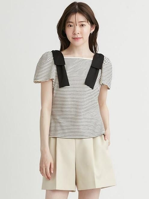 CELFORD (セルフォード)ショルダーリボンカットトップス 25春夏