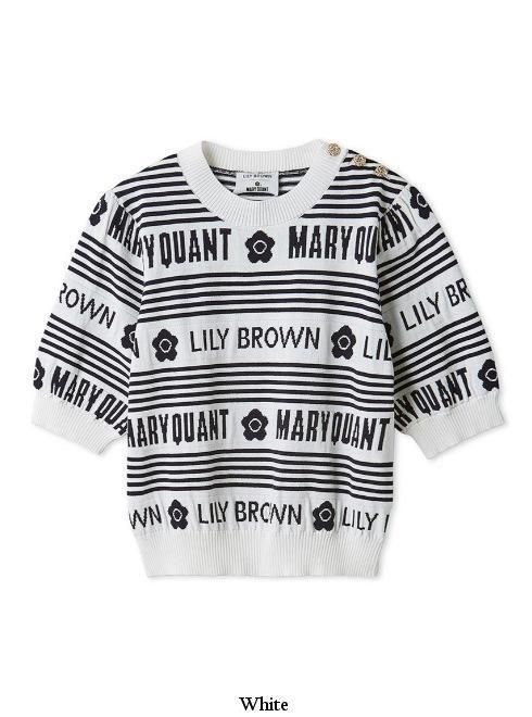 極美品❀25ss リリーブラウン ×マリークワント ジャガードニットトップス Lily Brown （リリーブラウン)【MARY QUANT】ジャガードニット