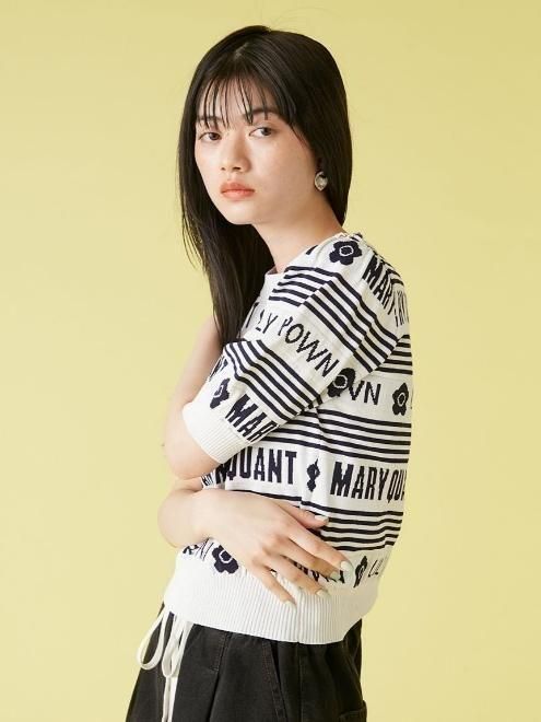 極美品❀25ss リリーブラウン ×マリークワント ジャガードニットトップス Lily Brown （リリーブラウン)【MARY QUANT】ジャガードニット