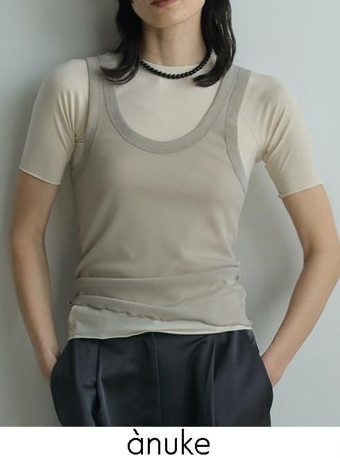 anuke (̡<br>Tulle Tank Top  25ͽ62520621ۥ󥯥ȥå ͽ : 7ܡ ߼