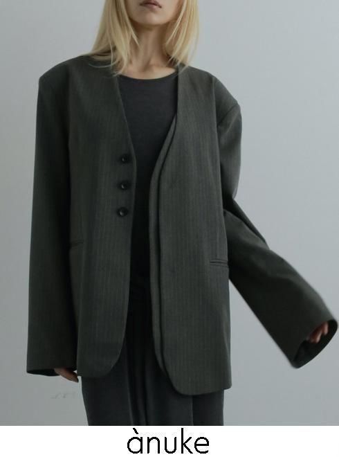 anuke (̡<br>Collarless Over Jacket  25ͽ62520106ۥ㥱å ͽ : 9ܡ ߼
