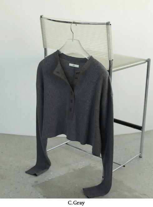 anuke (アンヌーク）Waffle Henley Tops☆ 25秋冬【62520628