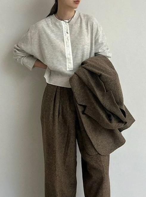 anuke (アンヌーク）Waffle Henley Tops☆ 25秋冬【62520628