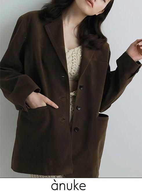 anuke (̡<br>Eco Suede Jacket  25ͽ62520102ۥ㥱å ͽ : 10ܡ ߼