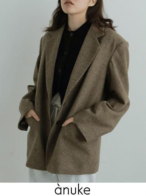 anuke (̡<br>Herringbone Wool Jacket   25ͽ62520107ۥ㥱å ͽ : 10ܡ ߼