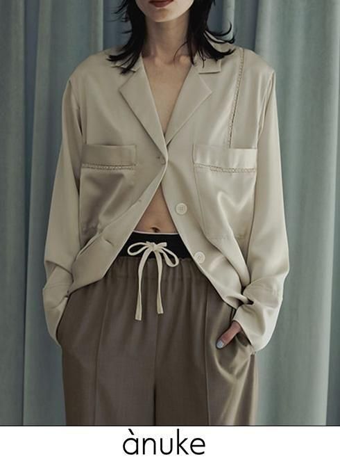 anuke (̡<br>Satin Tailored Shirts  25ͽ62520406ۥġ֥饦 ͽ : 10ܡ ߼