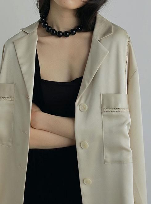 【anuke】Ecoleather Over Jacket 38 クリーム Ecoleather Over Jacket 38 クリーム 限定 HYKE(ハイク)】ECO-LEATHER