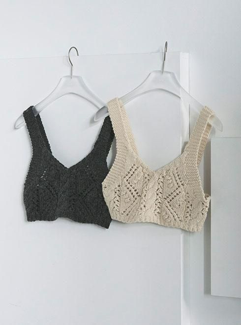 新品　chieko+ luxe knit 03 bustier ニットビスチェ anuke (アンヌーク）Cable Knit Bustier☆ 25秋冬予約【62520506