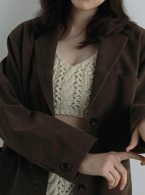 新品　chieko+ luxe knit 03 bustier ニットビスチェ anuke (アンヌーク）Cable Knit Bustier☆ 25秋冬予約【62520506