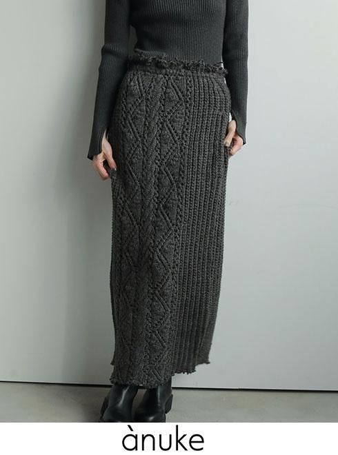 anuke (̡<br>Cable Knit Skirt  25ͽ62520805ۥ󥰡ޥ ͽ : 10ܡ ߼