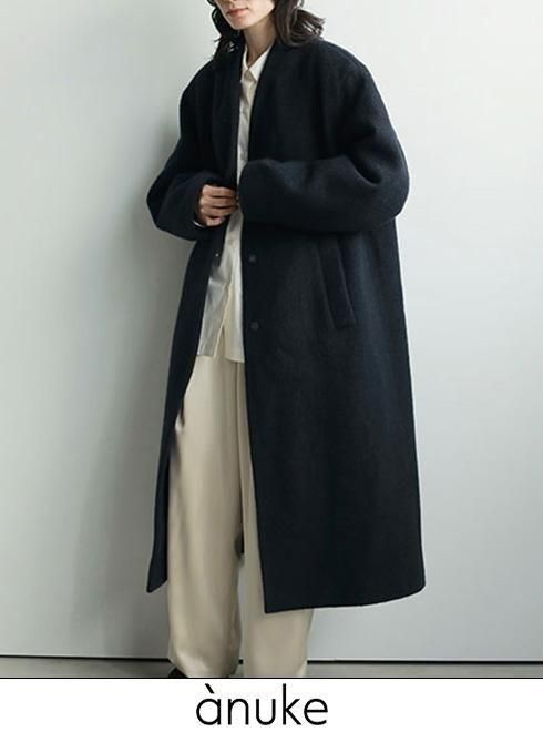 anuke (̡<br>Collarless Cocoon Coat  25ͽ62520003ۥ륳 ͽ : 11ܡ ߼
