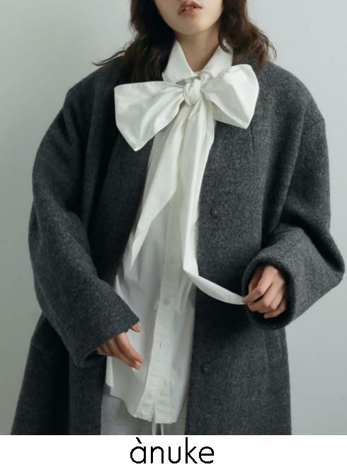 anuke (̡<br>Volume Ribbon Shirts  25ͽ62520407ۥġ֥饦 ͽ : 11ܡ ߼