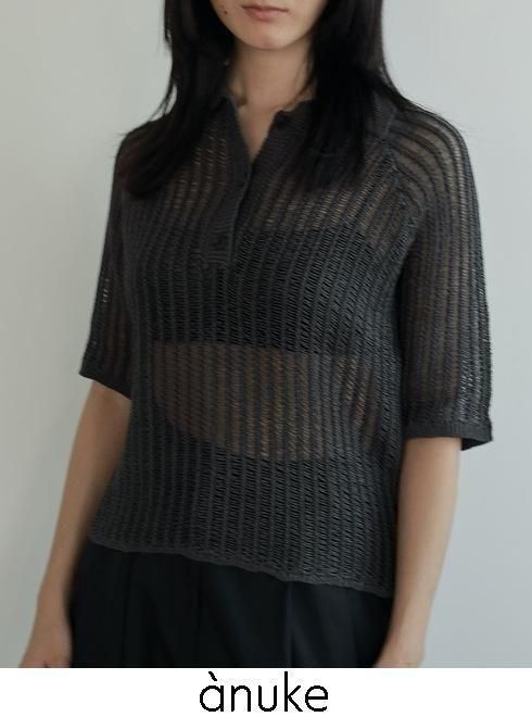 anuke(̡)<br>Mesh Polo Knit  25ղ.62510525ۥ˥åȥȥåץ 