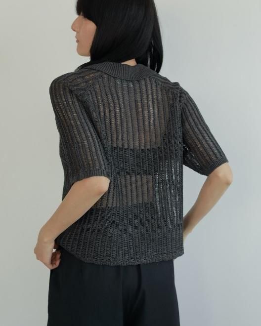 anuke(アンヌーク)Mesh Polo Knit 25春夏.【62510525】ニット