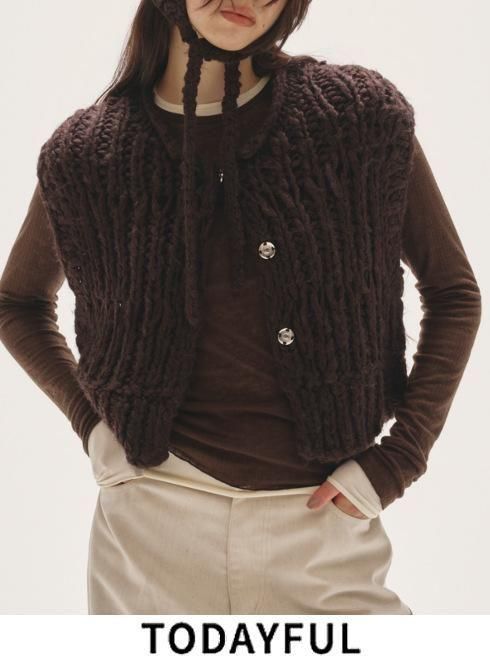 TODAYFUL (ȥǥե<br>Mix Handknit Vest  25.ͽ12520525ۥ٥ ͽ : 10~ 25߼