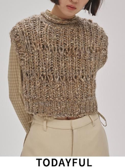 トップス TODAYFUL Mix Handknit Vest TODAYFUL (トゥデイフル）Mix Handknit Vest☆ 25秋冬.予約