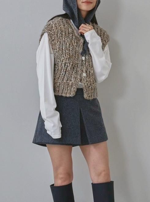 トップス TODAYFUL Mix Handknit Vest TODAYFUL (トゥデイフル）Mix Handknit Vest☆ 25秋冬.予約