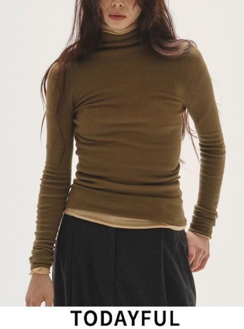 TODAYFUL (ȥǥե<br>Merinowool 100% Seamless Knit  25.ͽ12520524ۥ˥åȥȥåץ ͽ : 10~ 25߼