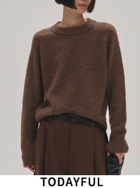 TODAYFUL (トゥデイフル）Brashed Crewneck Knit☆ 25秋冬.予約
