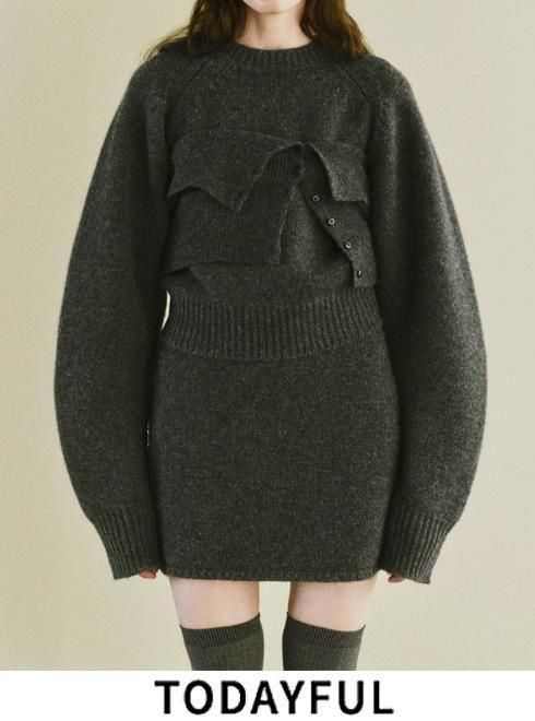 TODAYFUL (ȥǥե<br>Layered Knit Skirt  25.ͽ12520808ۥ󥰡ޥ ͽ : 11~ 25߼