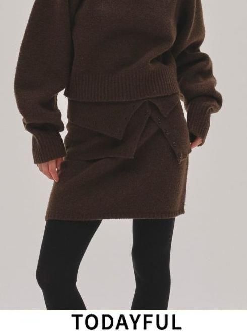 TODAYFUL (トゥデイフル）Layered Knit Skirt☆ 25秋冬.予約【12520808