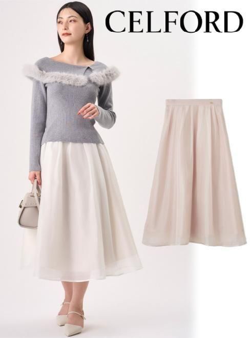 CELFORD (セルフォード)シア―フレアスカート 25秋冬【CWFS254073