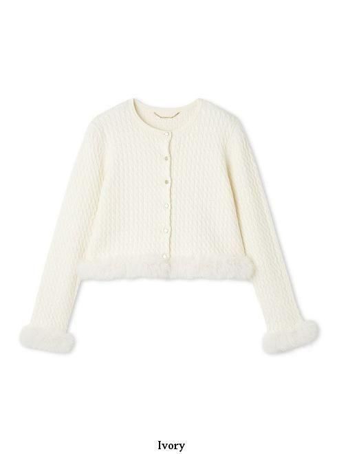 CELFORD / セルフォード シルクカシミア混ファートリムカーディガン  25秋冬予約 CWND254121 入荷予定 : 9月中旬〜 (10%OFF&PT5) CELFORD (セルフォード)シルクカシミア混ファートリム