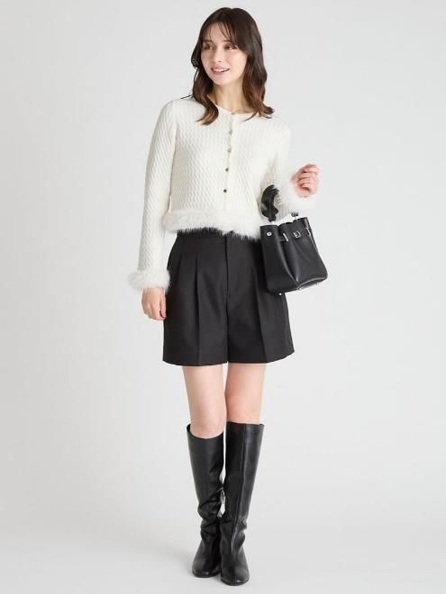 CELFORD / セルフォード シルクカシミア混ファートリムカーディガン  25秋冬予約 CWND254121 入荷予定 : 9月中旬〜 (10%OFF&PT5) CELFORD (セルフォード)シルクカシミア混ファートリム