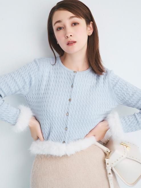 CELFORD / セルフォード シルクカシミア混ファートリムカーディガン  25秋冬予約 CWND254121 入荷予定 : 9月中旬〜 (10%OFF&PT5) CELFORD (セルフォード)シルクカシミア混ファートリム