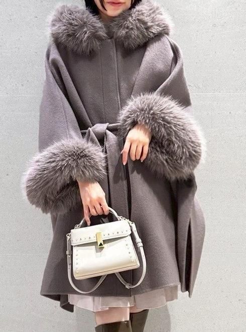 CELFORD (セルフォード)ファーポンチョコート 25秋冬【CWFC255006