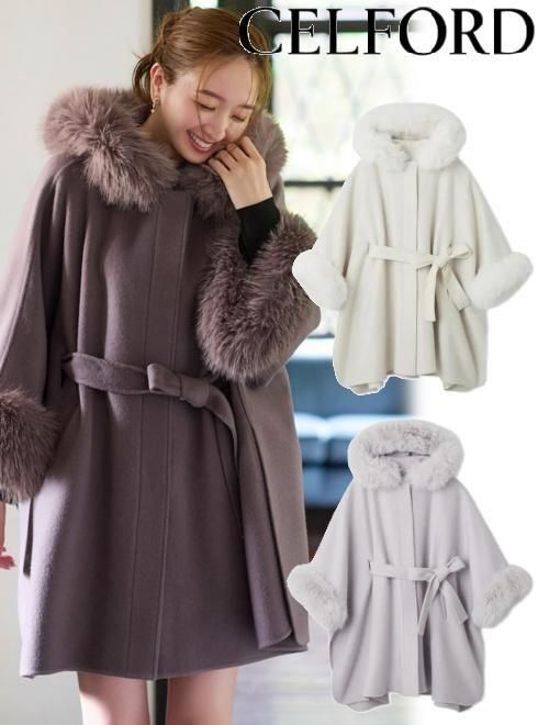 CELFORD (セルフォード)ファーポンチョコート 25秋冬【CWFC255006
