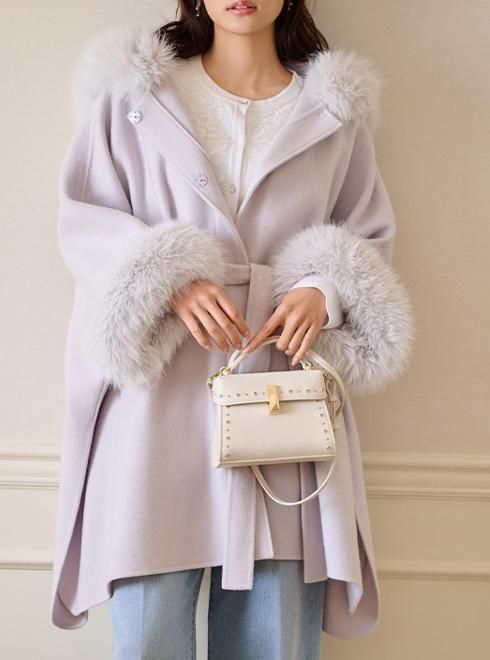 CELFORD (セルフォード)ファーポンチョコート 25秋冬【CWFC255006