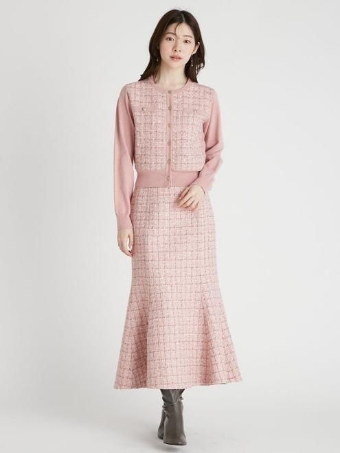 セルフォード　ツィードマーメイドスカート　ピンク 楽天市場】ツィードマーメイドスカート CELFORD セルフォード