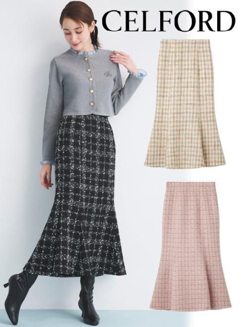 CELFORD (セルフォード)ツィードマーメイドスカート 25秋冬