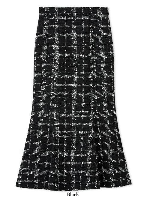 セルフォード　ツィードマーメイドスカート　ブラック CELFORD (セルフォード)ツィードマーメイドスカート 25秋冬