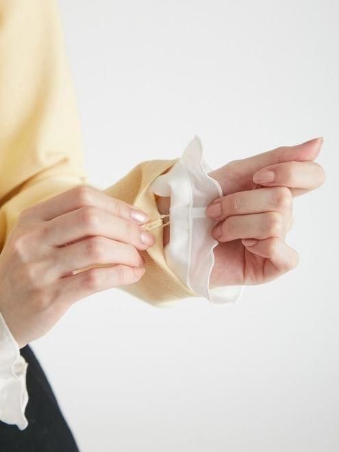 celford セルフォード フリルデタッチャブルカーディガン ネイビー NVY 限定カラーあり】フリルデタッチャブルカーディガン(ニットプル