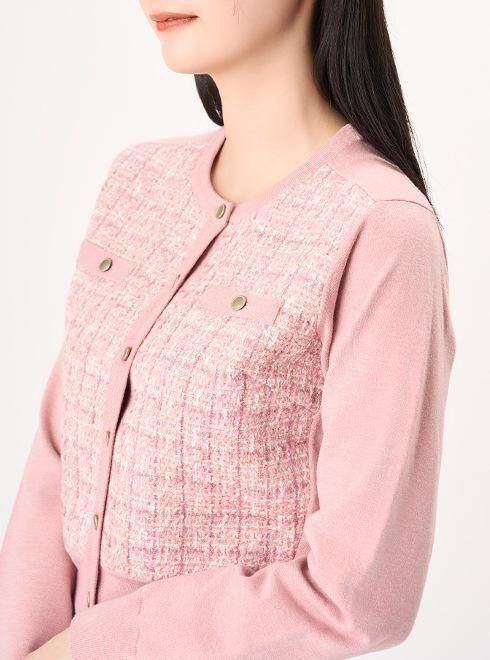 CELFORD (セルフォード)ツィードドッキングニットカーディガン