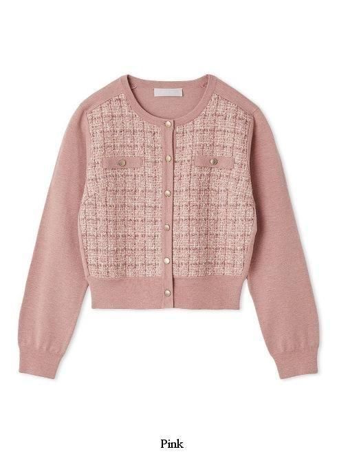 CELFORD (セルフォード)ツィードドッキングニットカーディガン 25秋冬