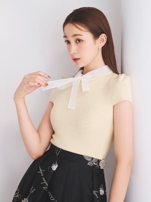 CELFORD (セルフォード)P.J.REDOUTE エンブロイダリー衿付きニット 25