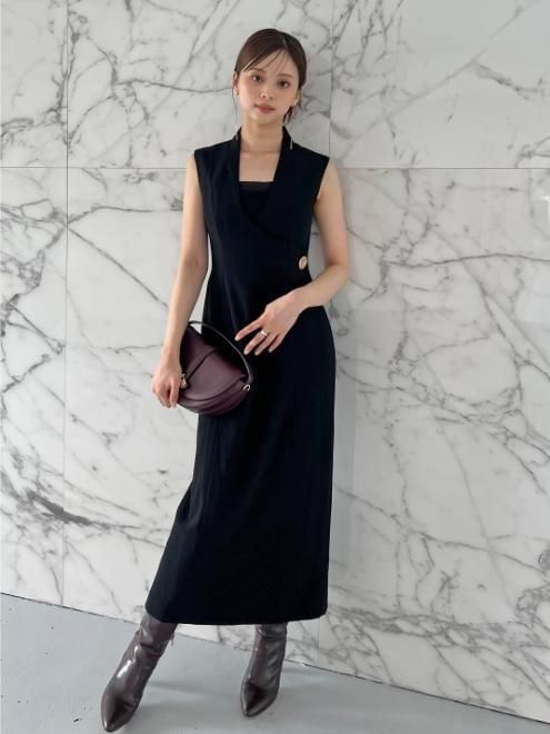 新品未使用⭐︎SNIDEL デザインジレ snidel （スナイデル）レイヤードライクジレワンピース 25秋冬