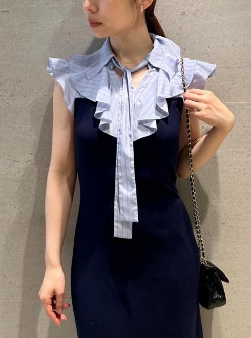 snidel （スナイデル）Susフリルカラードッキングワンピース 25秋冬