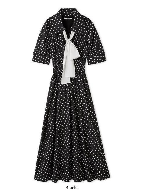 【9月11日までの出品】スナイデル　ドットボウタイシャツワンピース 9月11日までの出品】スナイデル ドットボウタイシャツワンピース