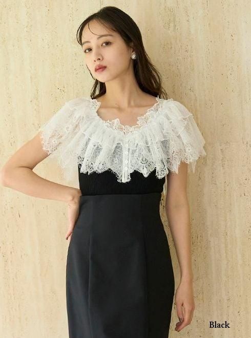 SNIDEL チュールフリルベスト BLK Amazon | [スナイデル