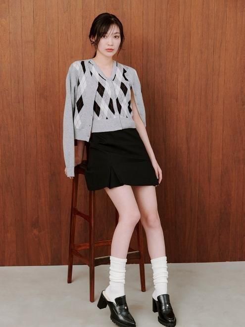 新作新品タグ付き　スナイデル♡ アーガイルカーディガン snidel （スナイデル）アーガイルカーディガン 25秋冬