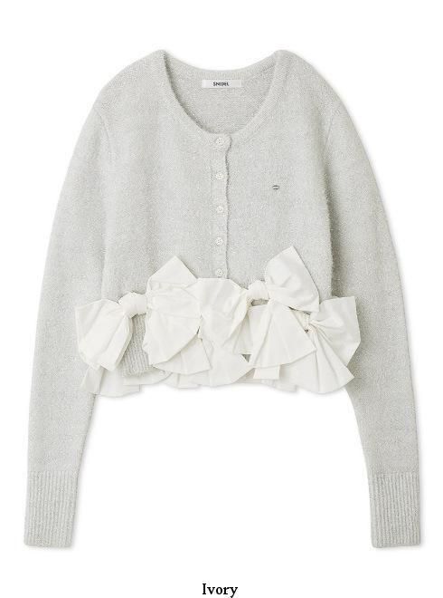 snidel （スナイデル）リボンモチーフカーディガン 25秋冬